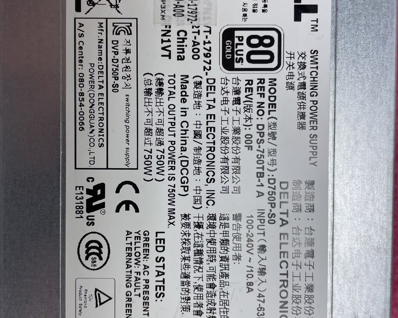 Dell DPS-750TB-1A 750W Power Supply YP3XM
