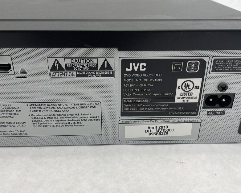 JVC DR-MV150 B DVD VCR Combo Recorder Player