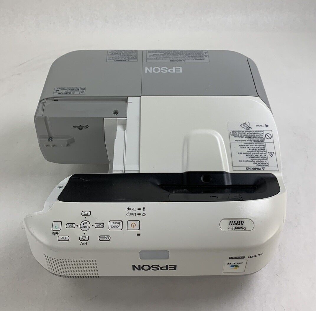 Epson H454A 485W Projector - Tested and Missing Port Cover