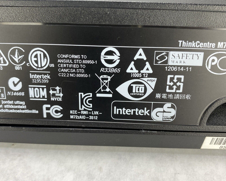 Lenovo ThinkCentre M72z 20" AIO I5-3470S 2.90GHz 4GB RAM No Stand No HDD No OS