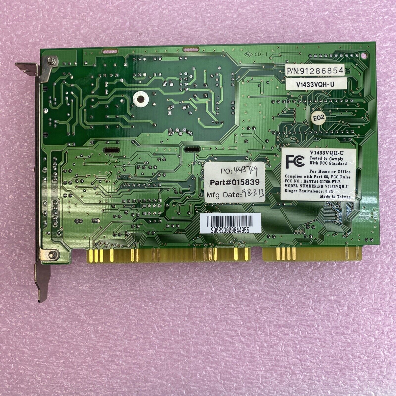 Dynamode V1433VQH-U 8-Bit ISA 33.6Kbps V.34 Voice Modem Card