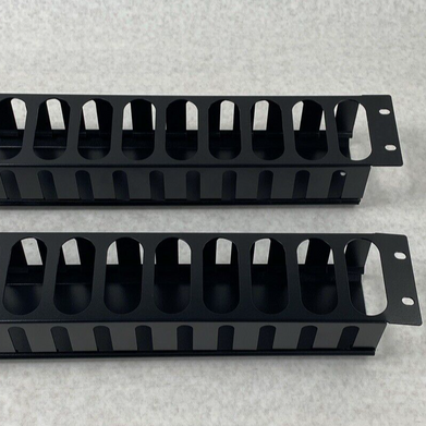 Lot of 2 Unbranded 19" Mountable Sturdy Steel Cable Manager w/ Screws