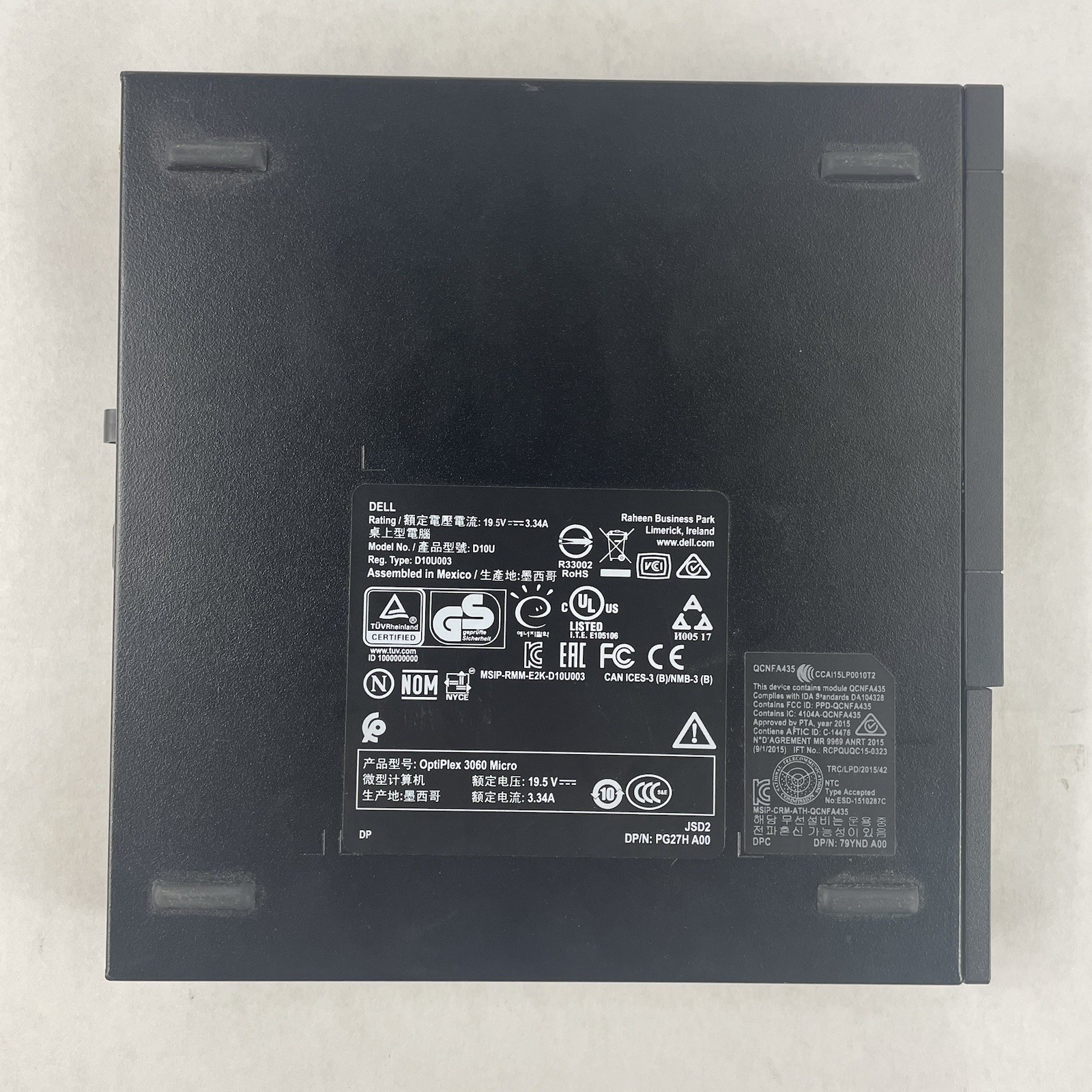 Dell Optiplex 3060 Micro i3-8100T 3.10 GHz 8 GB RAM W/AC No SSD/OS/Antenna9