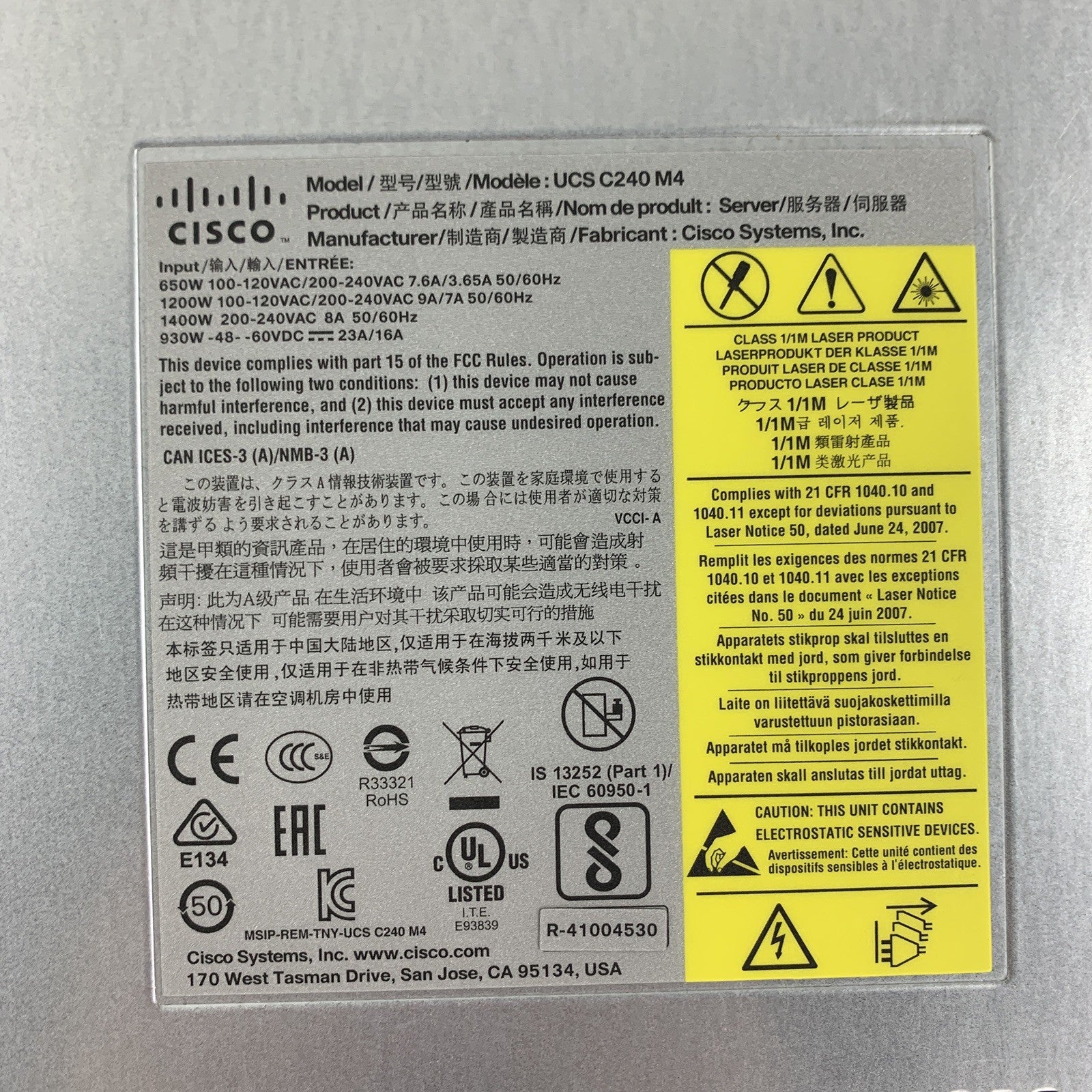 Cisco UCS C240 M4 Xeon E5-2630v4 2.2 GHz 128 GB Ram 2U Server No OS No HDD