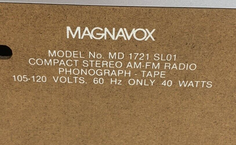 For Parts Magnavox MD 1721 SL01 Compact Stereo AM-FM Radio Phonograph