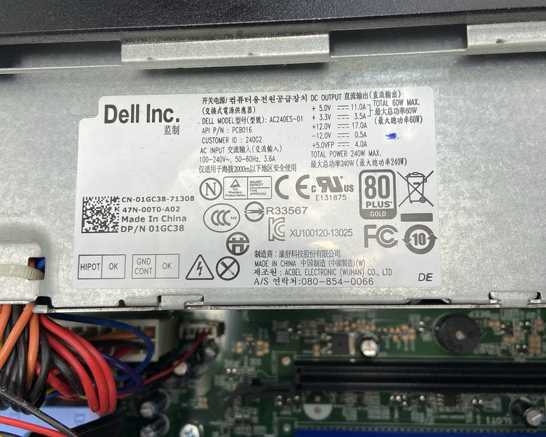 Dell Optiplex 7010 SFF Intel Core i5-3570 3.4GHz 4GB RAM No HDD No OS