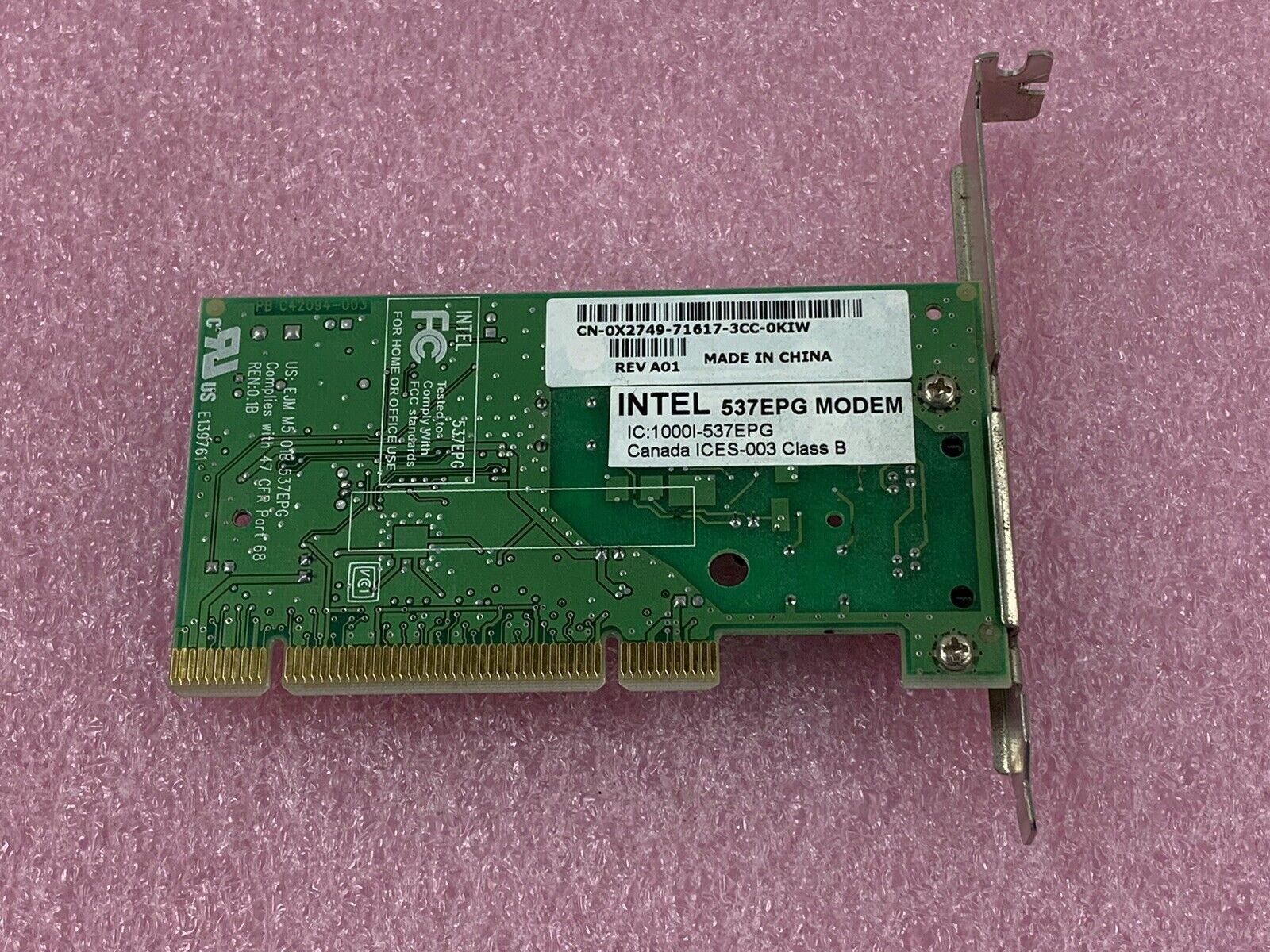 Intel 0X2749 Intel 537EPG 56K PCI Modem Card