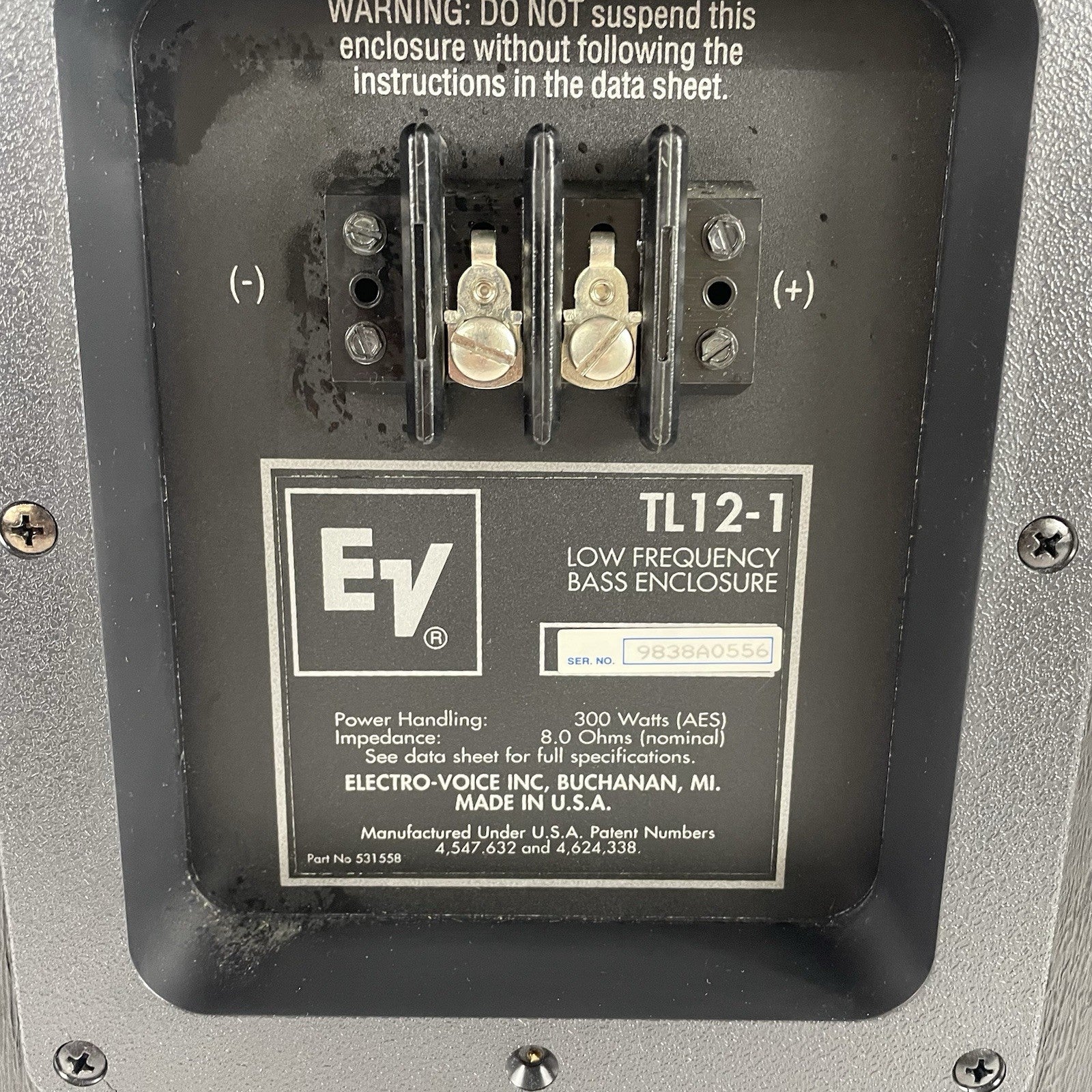 EV Electro Voice TL12-1A Low-Frequency Base Enclosure 300w 8ohms Tested