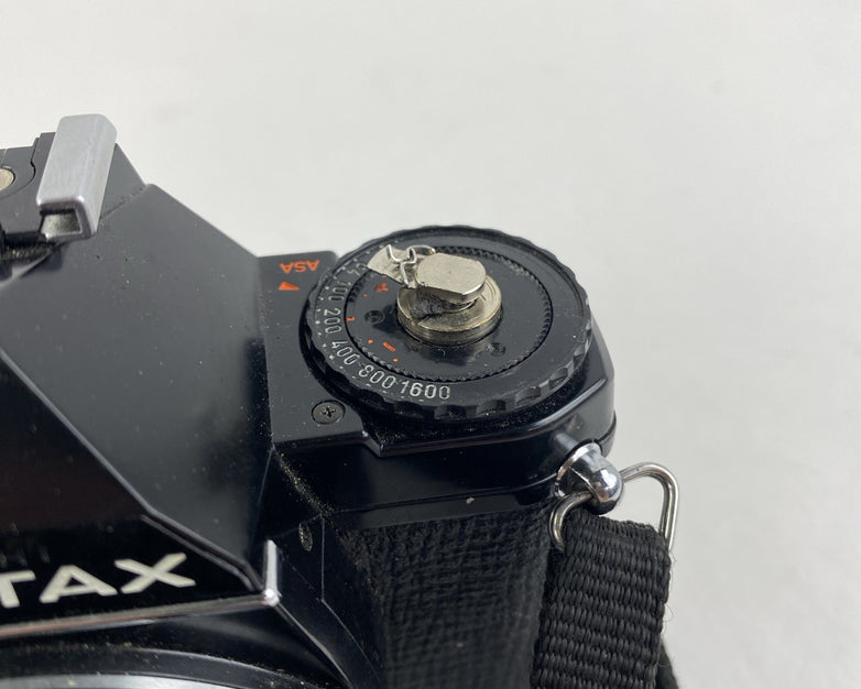 Pentax MV 35MM Film Camera w/ SMC Pentax-M 1:2 50 mm Lens - Untested for Parts
