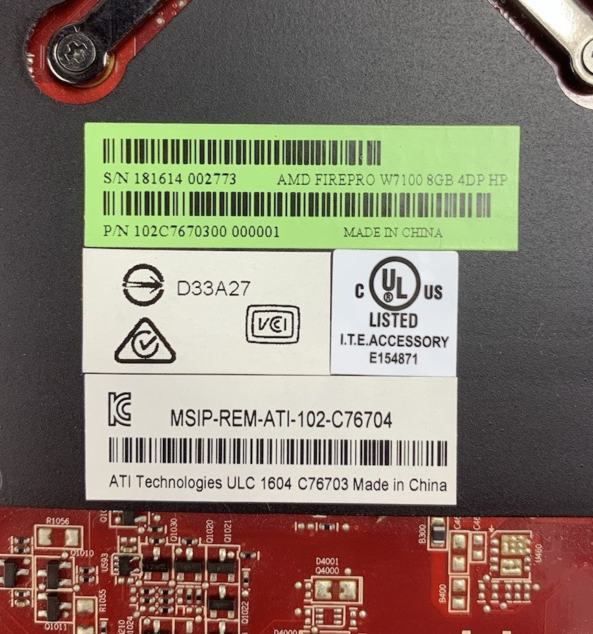 AMD FirePro W7100 8GB GDDR5 Video Graphics Card