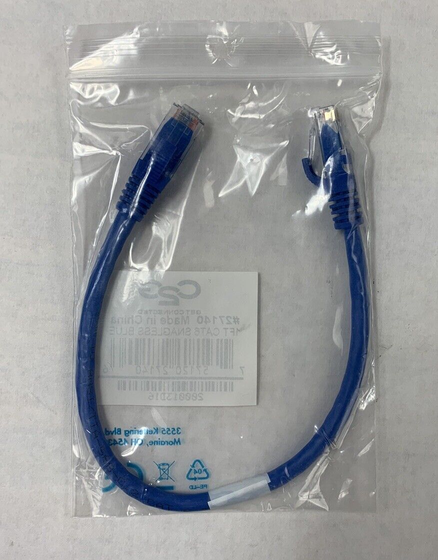 C2G 27140 1ft Cat6 Patch Cable (Lot of 2)