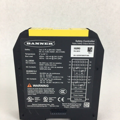 Banner XS2RO Expandable Safety Controller Output Module 85075 6A/250V  Untested