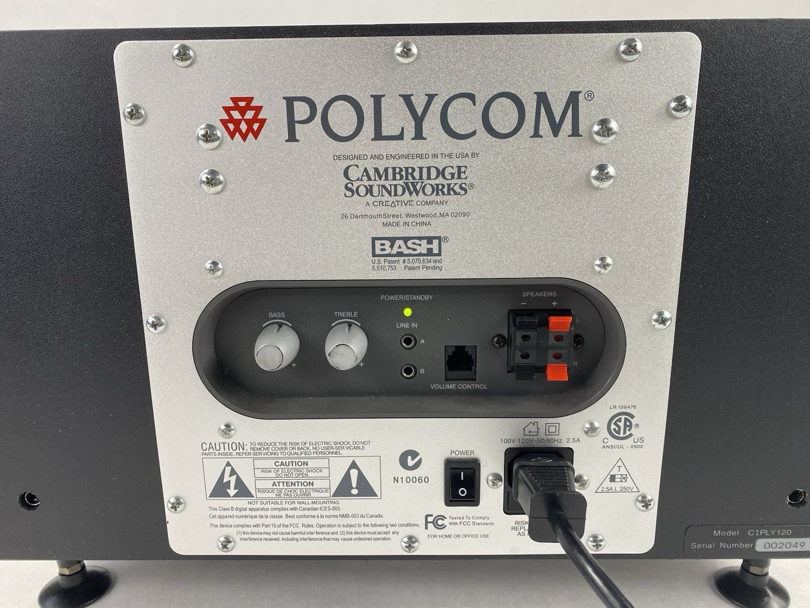 Cambridge Soundworks Polycom C1PLY120 Subwoofer Power Tested
