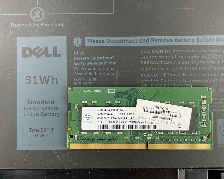 Dell Latitude 5590 15.6" i5-8250U 1.60 GHz 8 GB RAM No SSD/OS/AC - Wifi Card