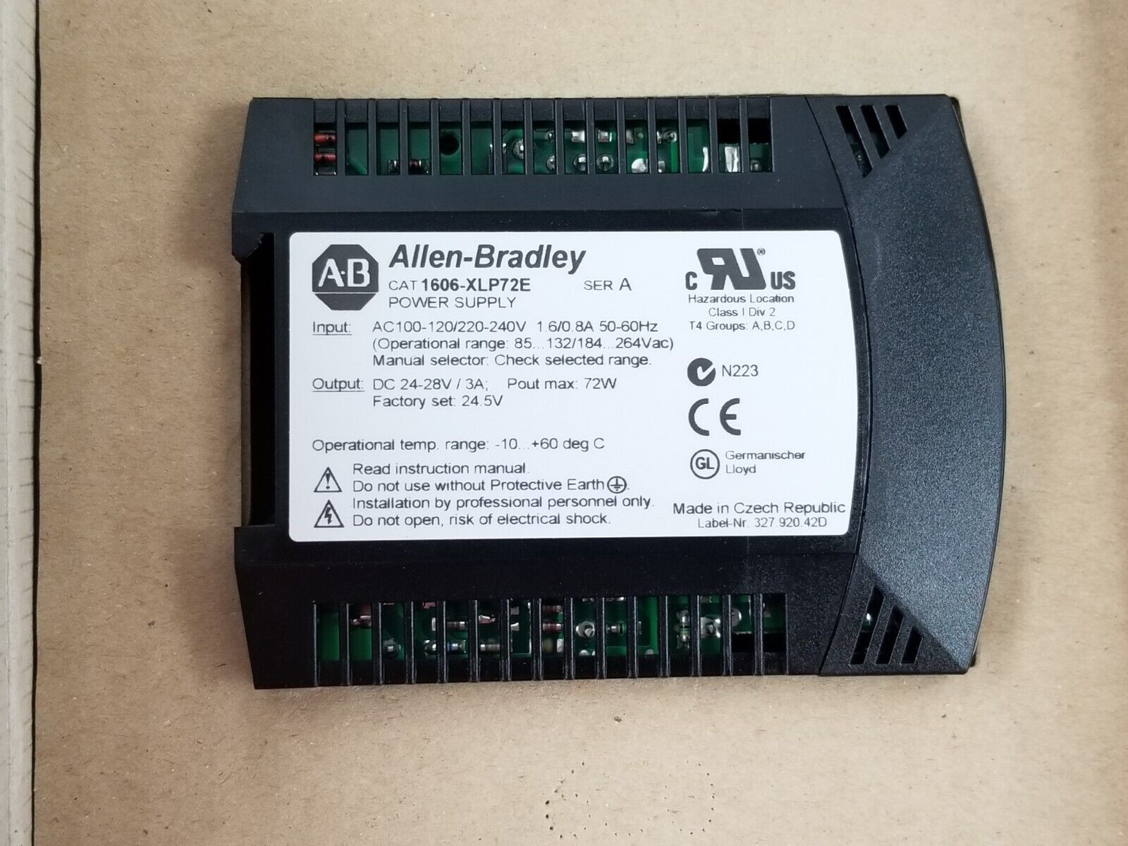 Allen Bradley 1606-XLP 100-120/220-240V 1.6-0.8A 50-60Hz CAT Power supply