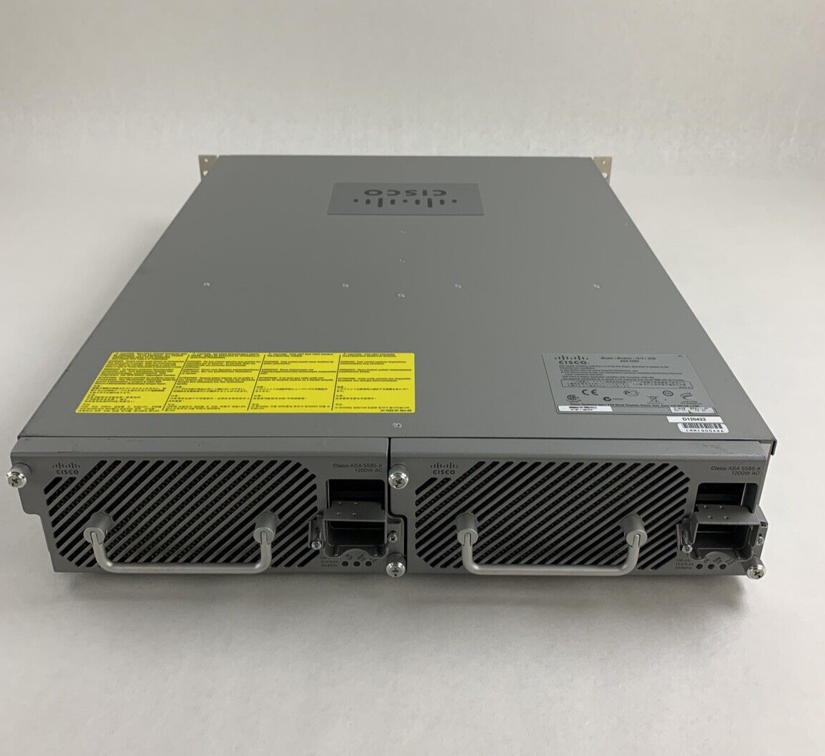 Cisco ASA 5585 8-Port GbE Firewall Security Appliance 2x 5580-X SSP-10 Mod Cards