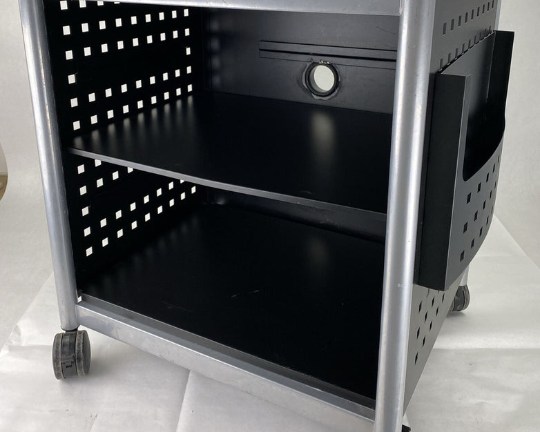 Safco 1856BL Scoot Rolling Printer TV AV Stand 27x21x27" Black Tabletop