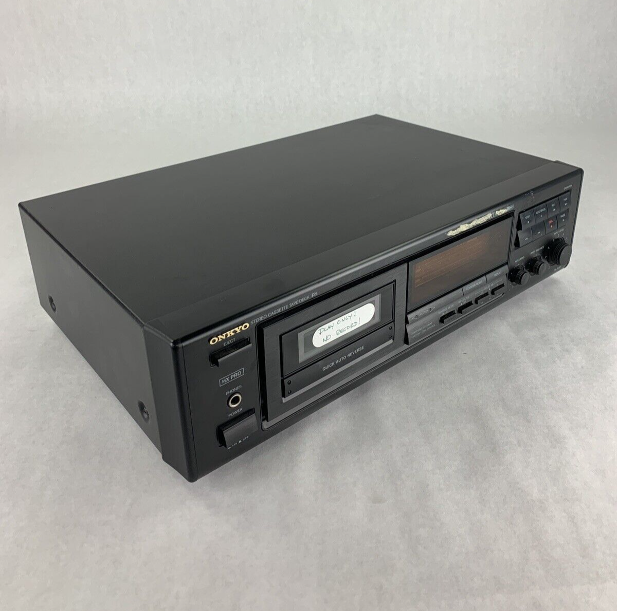 Onkyo TA-R301 R1 Pro Stereo Cassette Deck Tested Recording Function Faulty