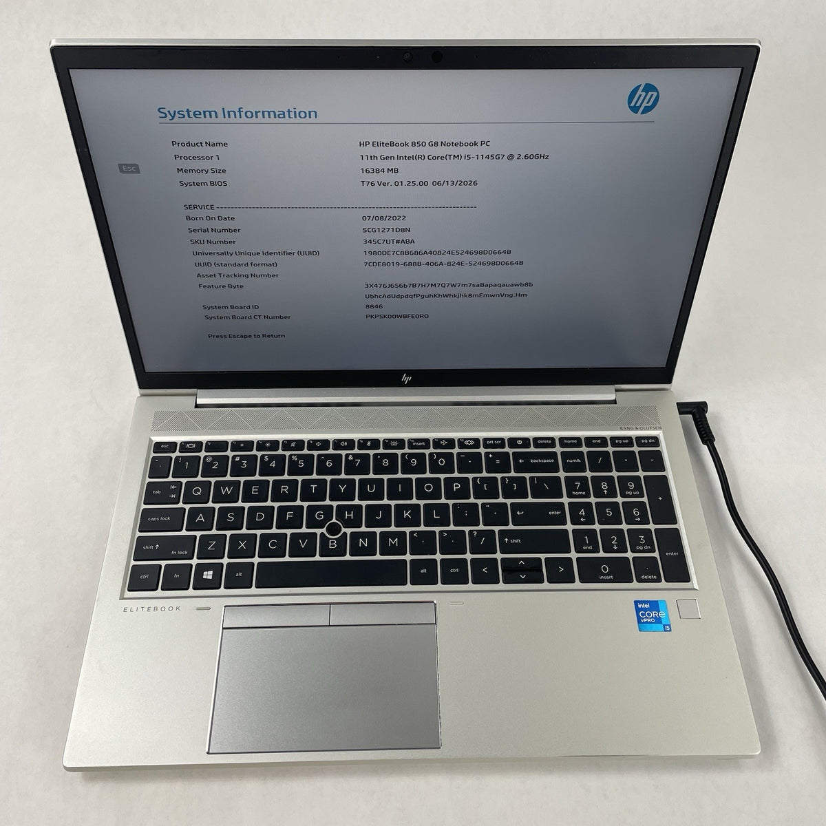 HP EliteBook 850 G8 15.6" i5-1145G7 2.60 GHz 16 GB RAM No SSD/OS/AC/Batt - Keys2
