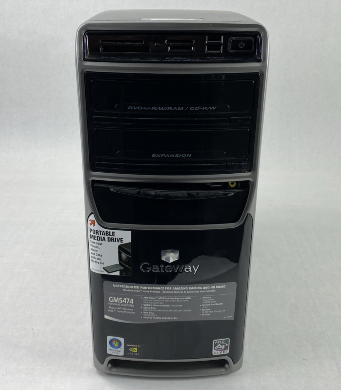 Gateway GM 5474 MT AMD Athlon 64 x2 3.10GHz 2GB RAM No HDD No OS