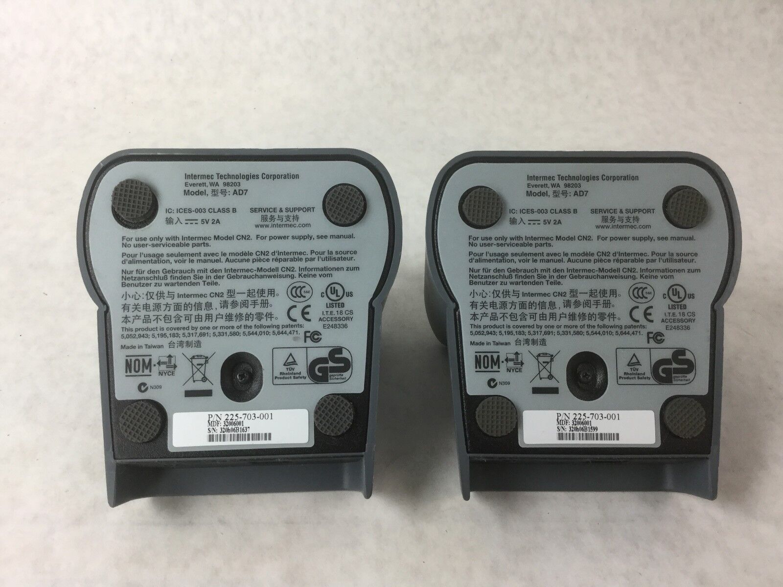 Intermec Cradle  AD7, (Lot of 2)