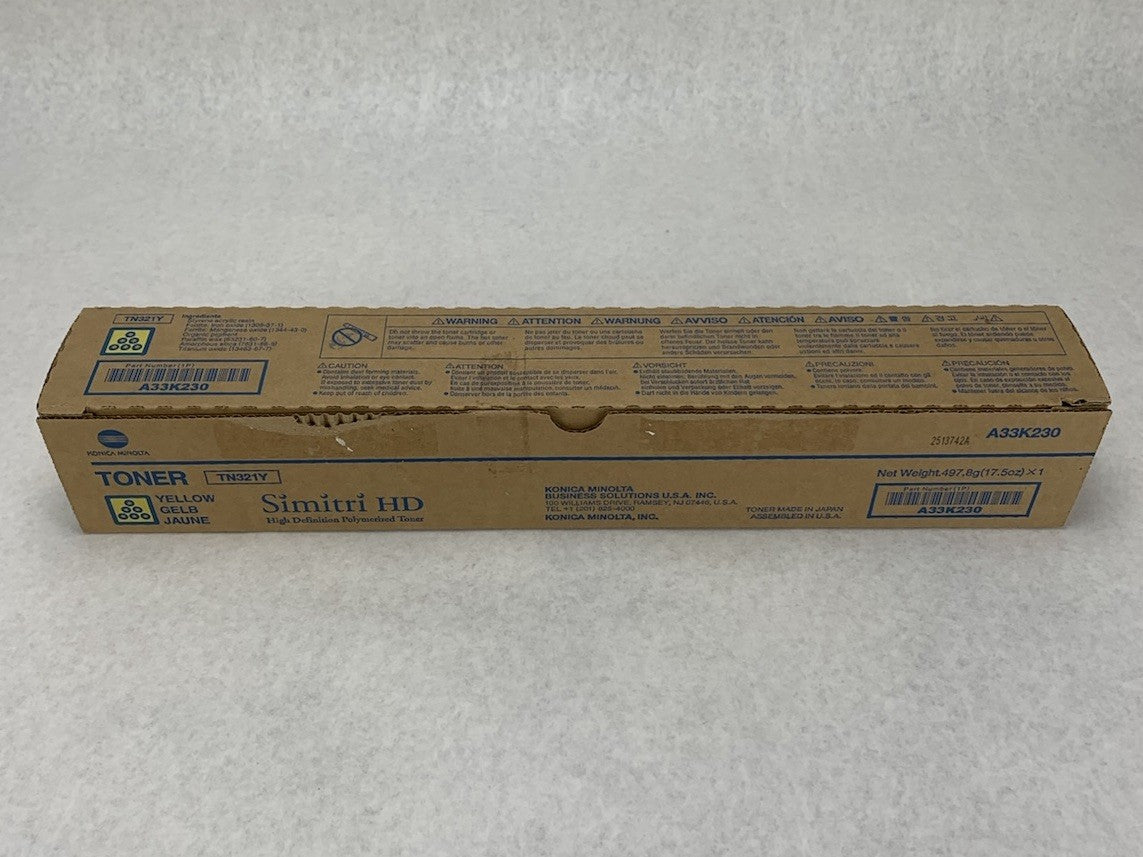 Konica Minolta Simitri HD TN321Y A33K230 Yellow Toner Cartridge - Open Box7