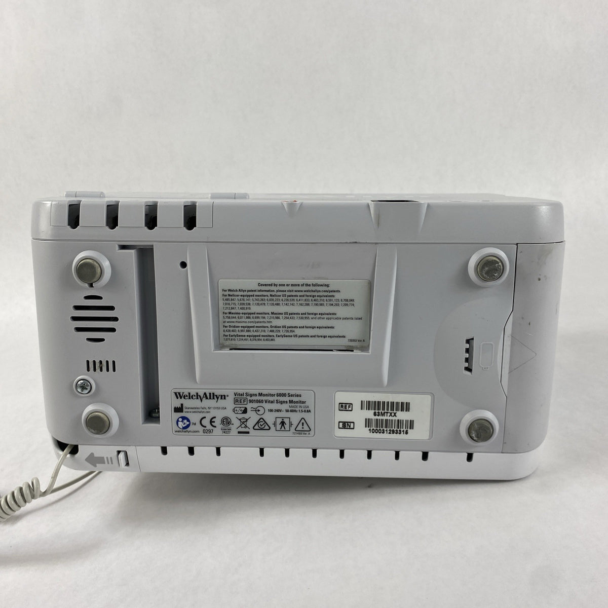 Welch Allyn 63MTXX Vital Sign Monitor 6000 Series 901060 - No Battery12