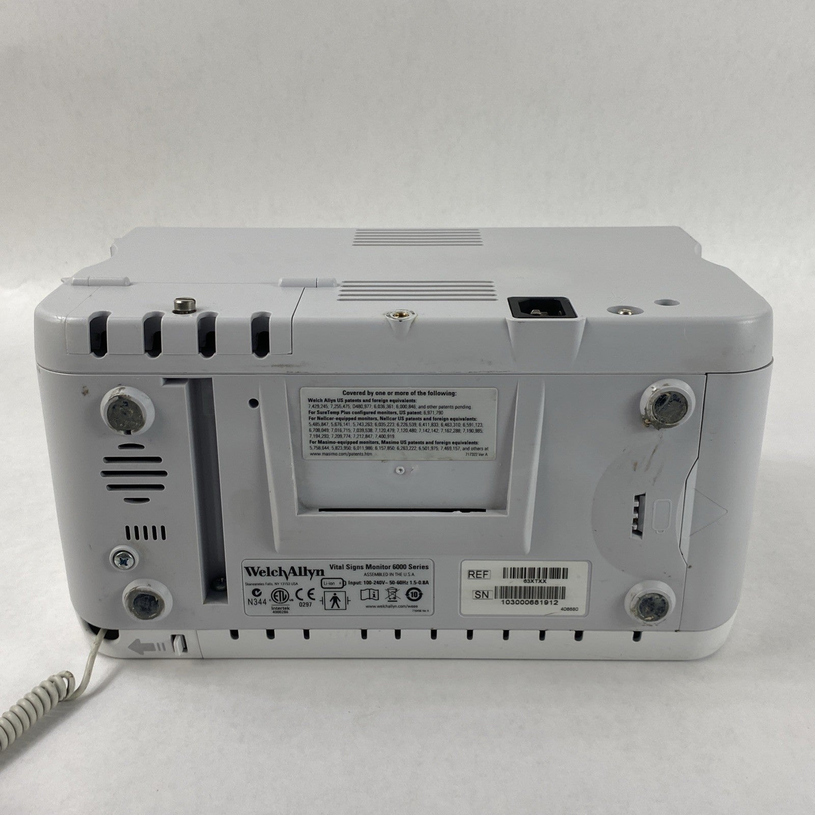 Welch Allyn 63XTXX Vital Sign Monitor 6000 Series - No Battery No NIBP Cable12