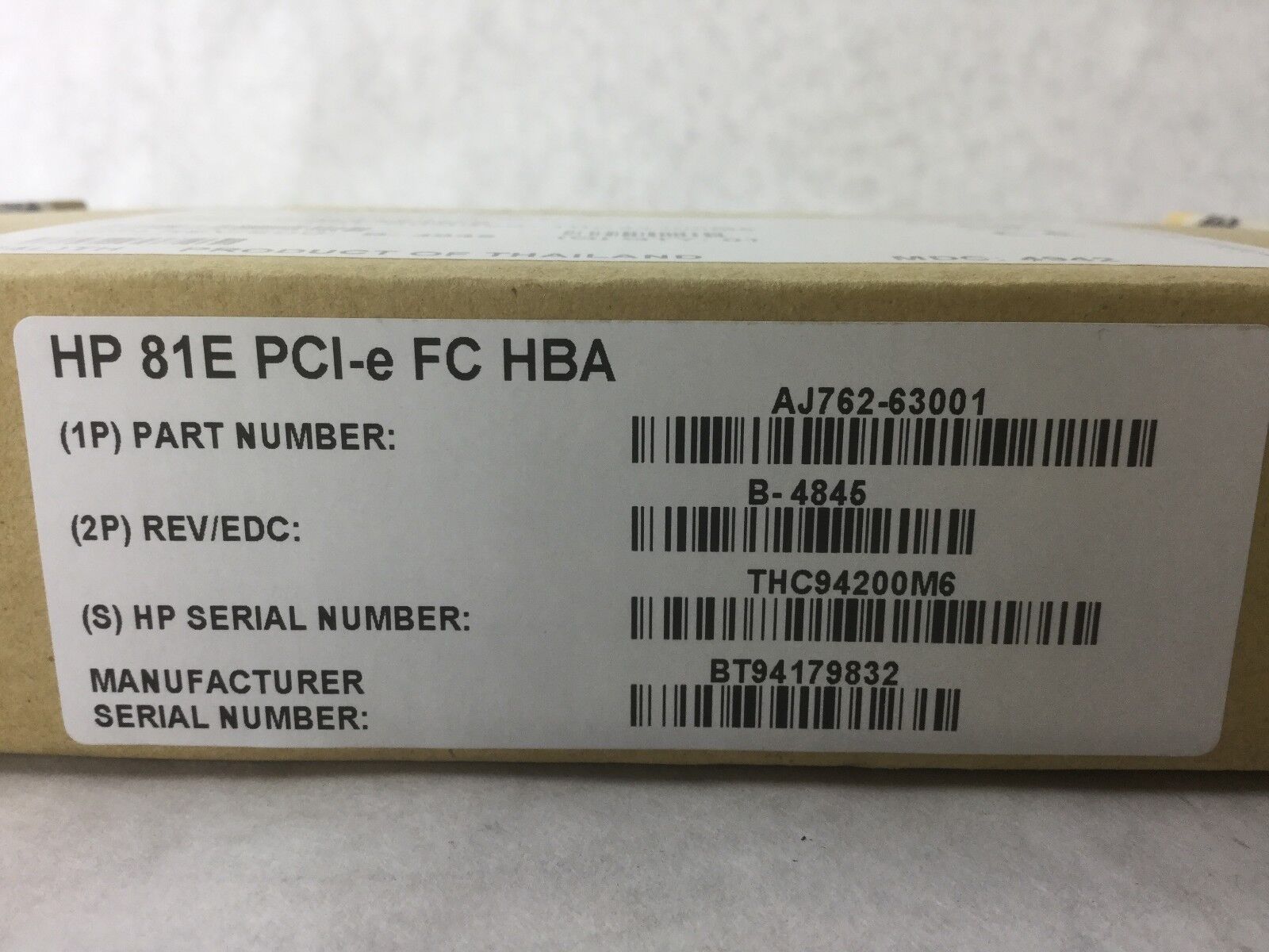 HP 81E PCI-e FC HBA, AJ762-63001, New in Box, Unopened,