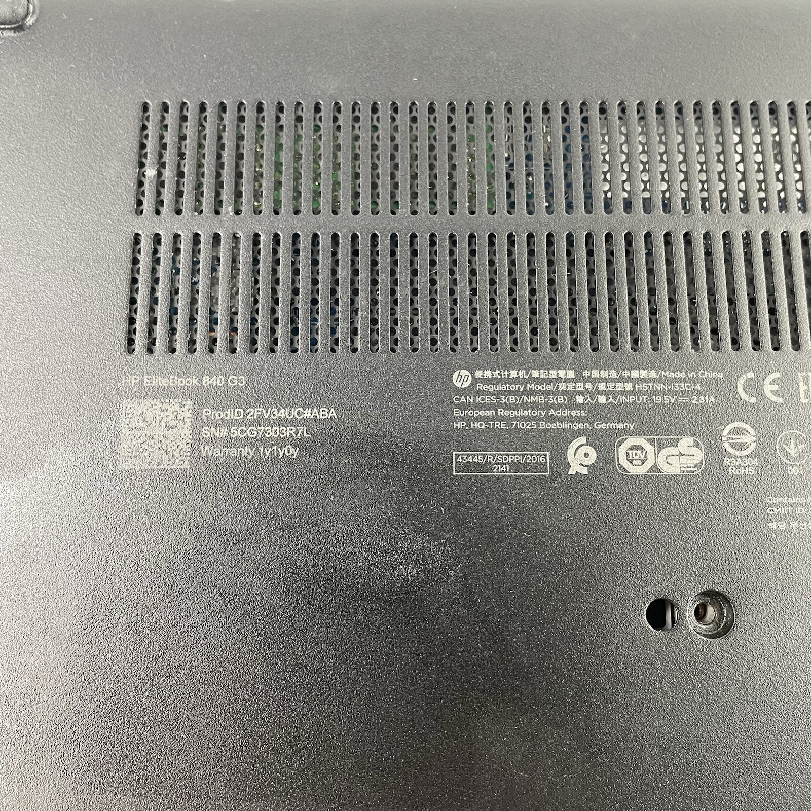 HP EliteBook 840 G3 14" i5-6300U 2.40 GHz 16 GB RAM No SSD/OS/AC/Batt15