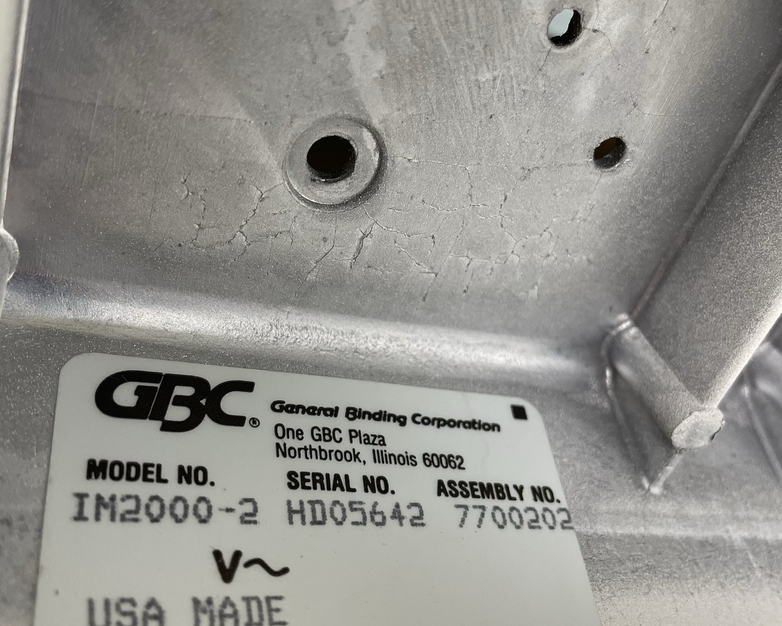 GBC Image Maker 2000 Binding Machine Punch Paper Control Arm Business IM2000-2