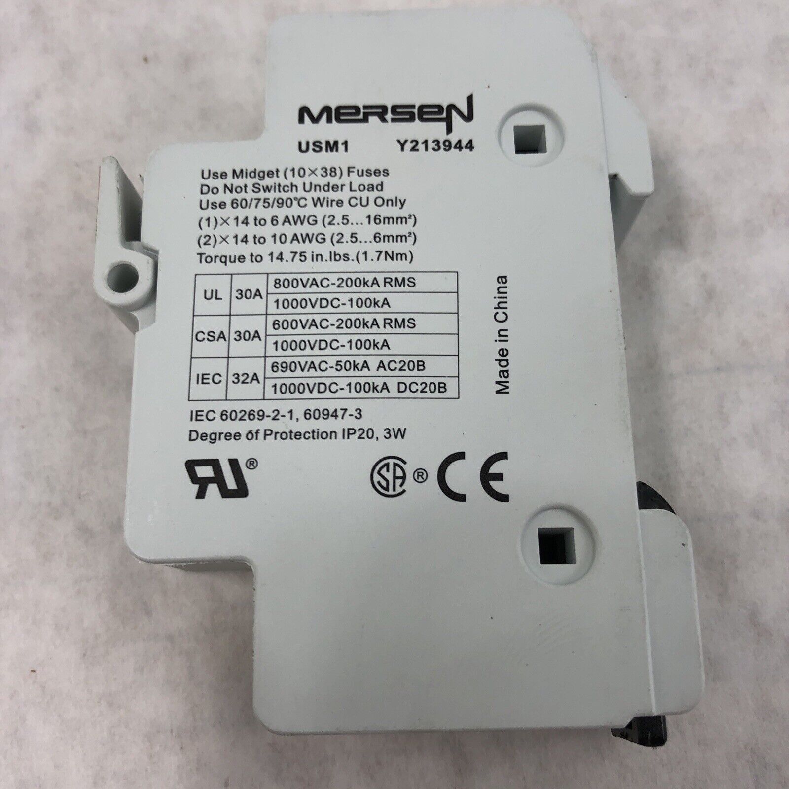 Mersen USM1 Y213944 Block 30A Midget (Lot of 4)