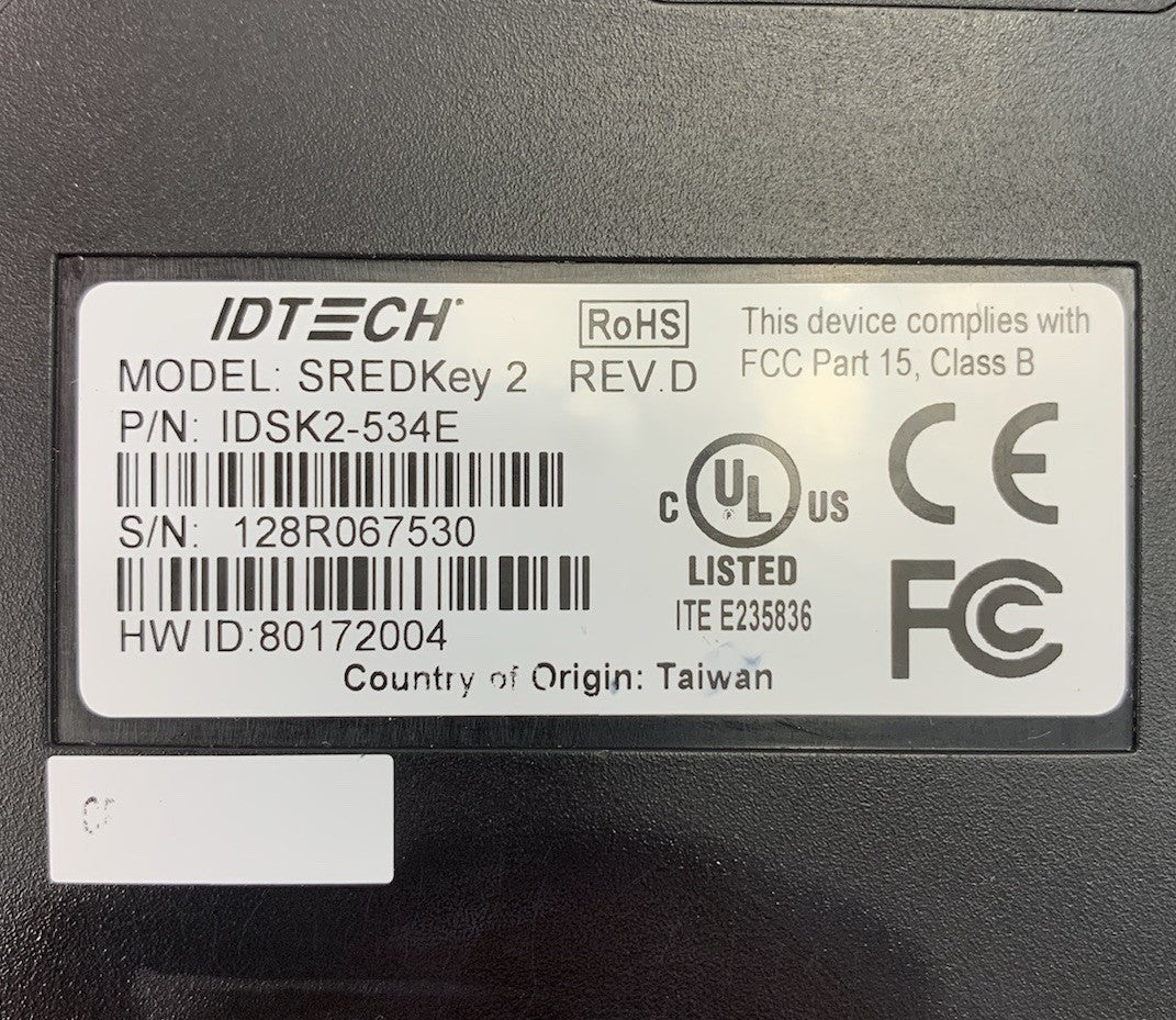 IDTech SREDKey 2 Magstripe Credit Card Swipe Reader