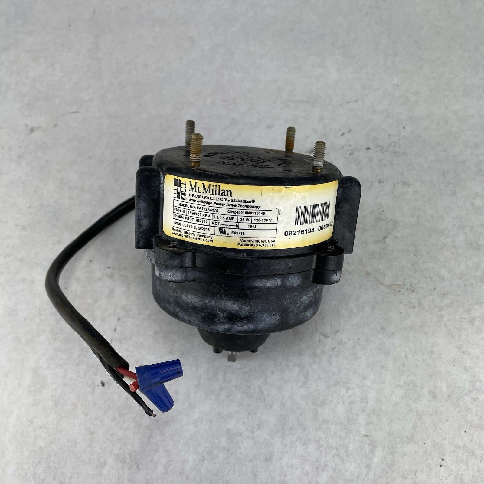 4275M PEMS Motor 1550/900 RPM 120/240V 35W fits McMillan Cold Zone Refrigerator