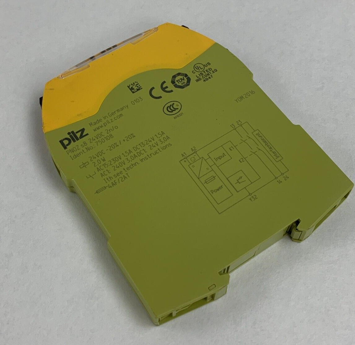 Pilz 750108 PNOZ s8 24VDC Contact Expansion Module Missing Terminal Untested
