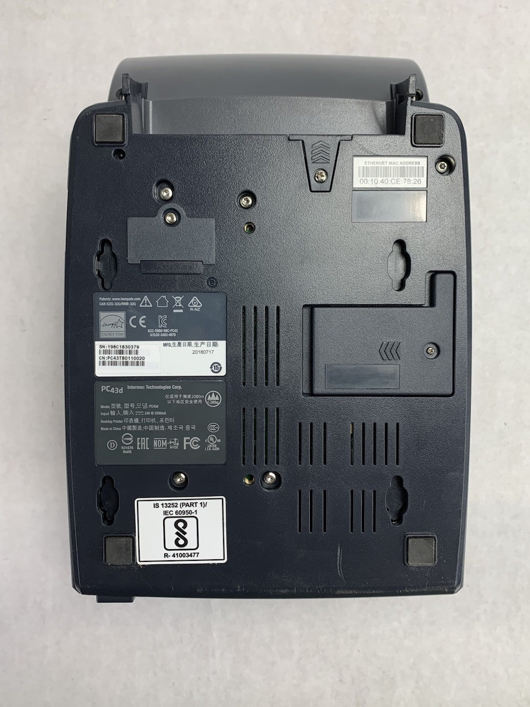 Intermec PC43t Thermal Label Printer No AC Adapter - Parts or Repair9