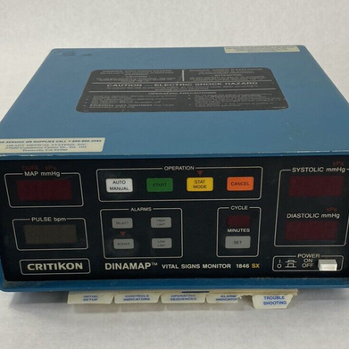 Critikon 1846 SX Dinamap Vital Signs Monitor Blood Pressure Monitor Untested