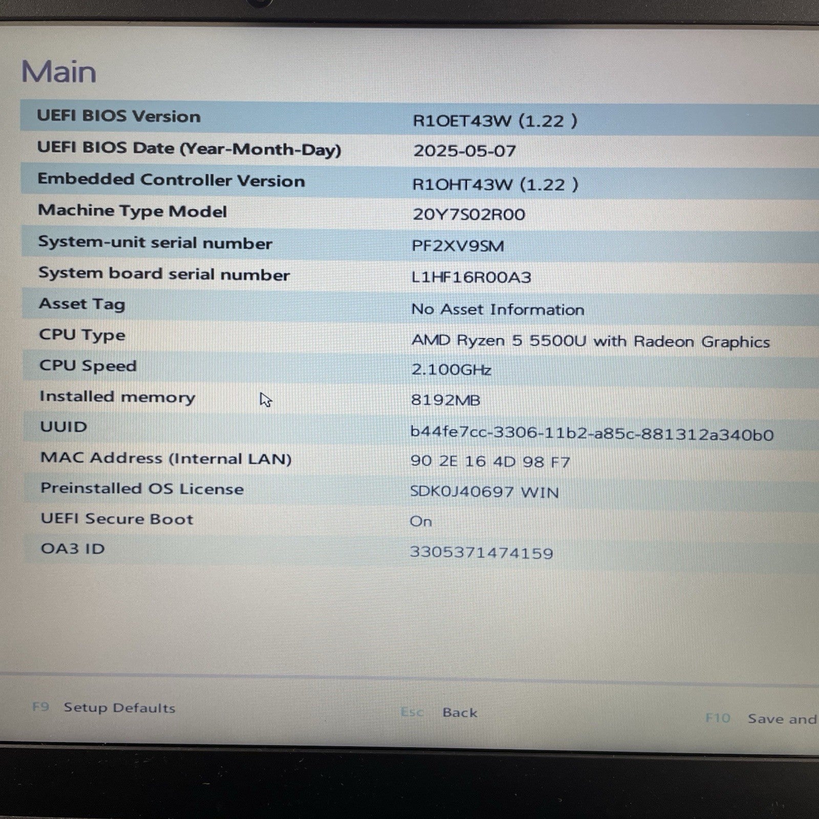 Lenovo ThinkPad E14 Gen3 14" Ryzen 5 5500U 2.1GHz 8GB RAM No SSD/OS/AC/Bat READ2