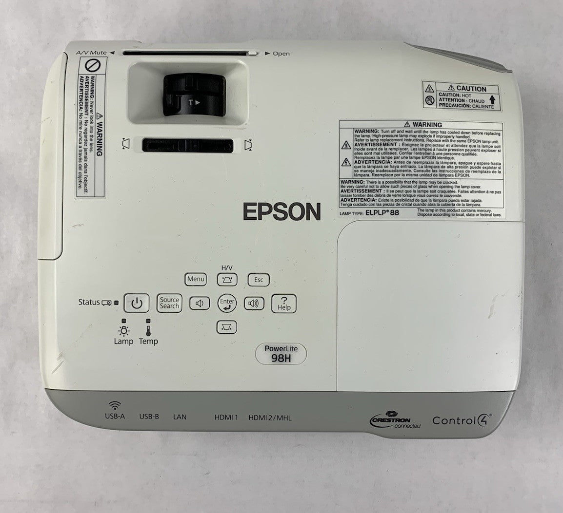 Epson PowerLite 98H H687A LCD Lamp Projector 96 Lamp Hours- Yellow Hue No Remote6