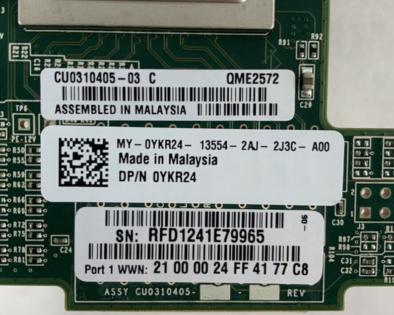 Qlogic QME2572 8Gb Fiber Mezzanine Card Dell P341D W7KT8 MPW51 2H47D (Lot of 4)