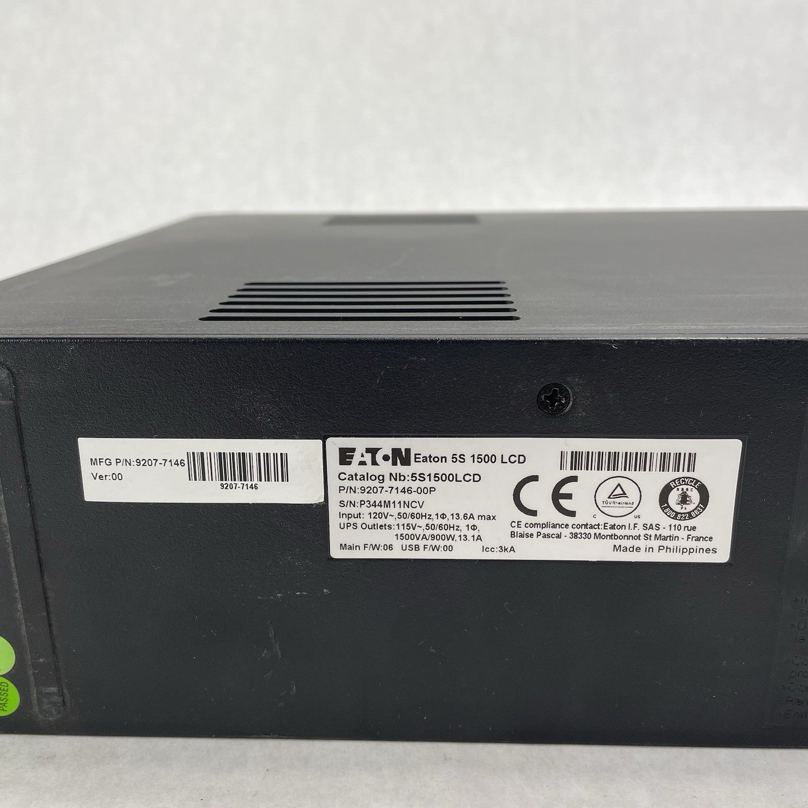 Eaton UPS 5S 1500 LCD 1500VA 900W No Batteries Tested