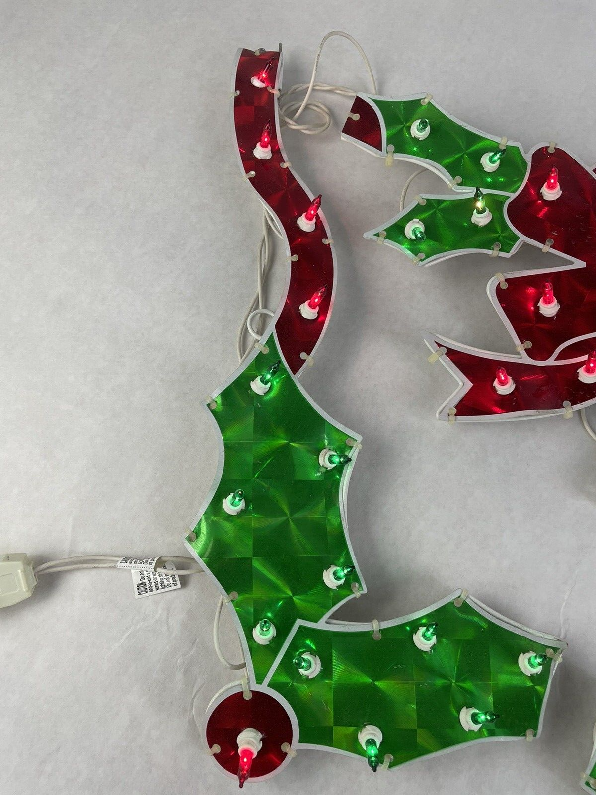 Celebrations 48" Holographic Holly With Bow Lighted Sign - Tested
