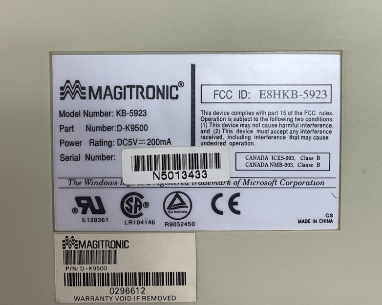 Magitronic KB-5923 D-K9500 5-Pin DIN-Wired Mechanical Keyboard - Tested