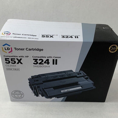 LD Toner Cartridge High Yield Black Compatible with HP 55X and Canon 324 II