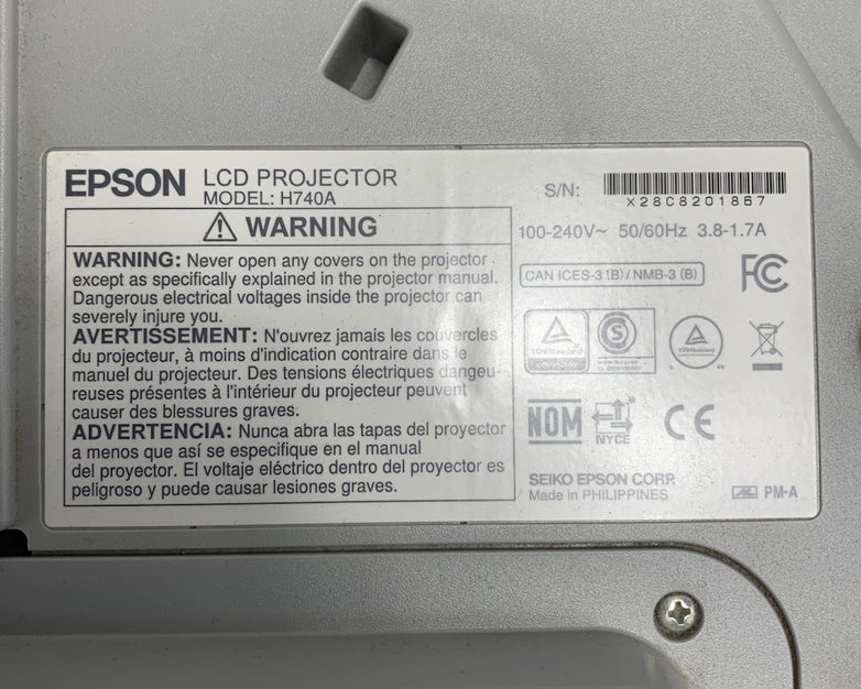 Epson PowerLite 695Wi H740A LCD Lamp Projector 564 Lamp Hours - No Remote