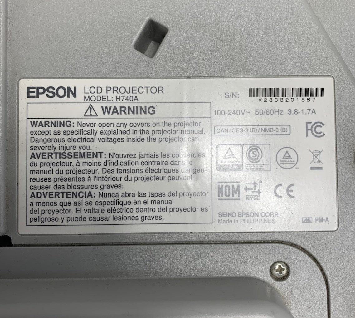 Epson PowerLite 695Wi H740A LCD Lamp Projector 564 Lamp Hours - No Remote8