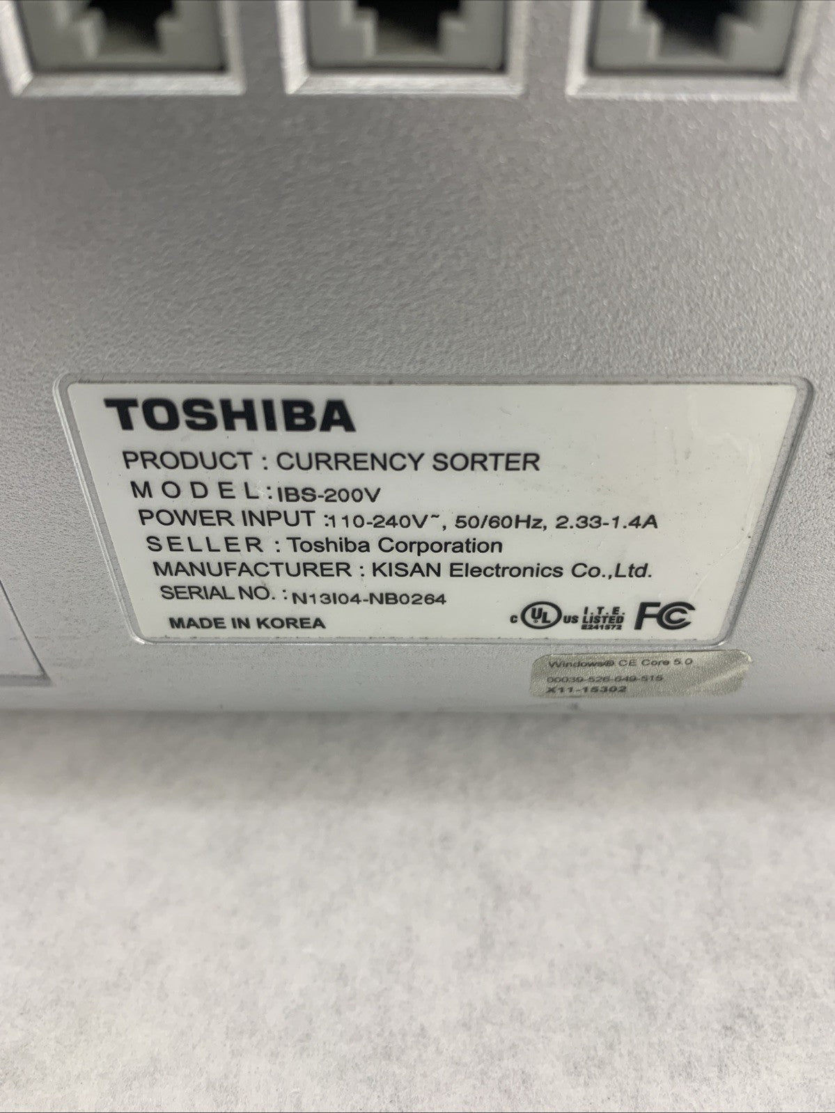 Toshiba IBS-200V Currency Discriminator Currency Sorter No Power Cord - Tested5