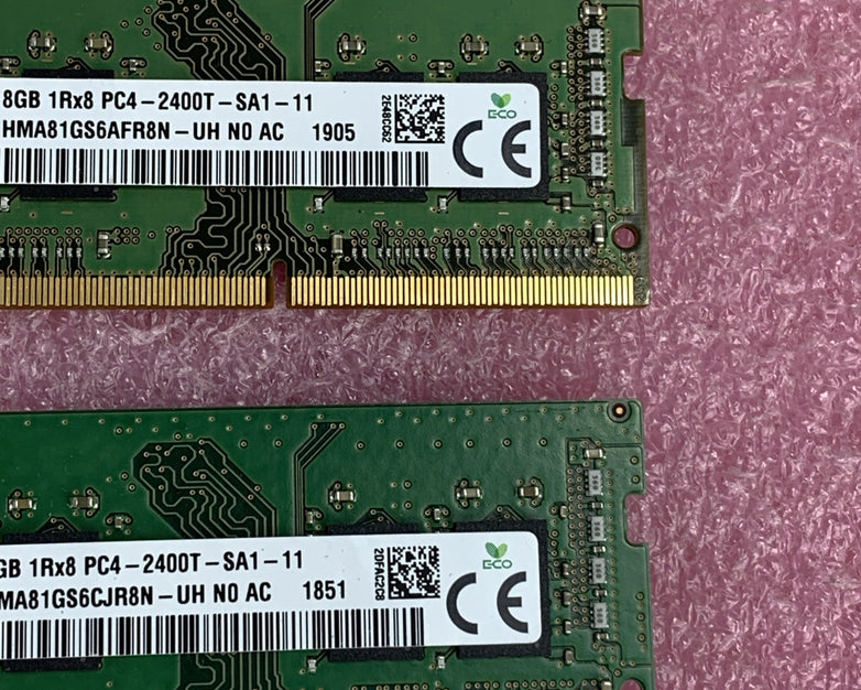 SK Hynix 8GB DDR4 PC4-2400T Laptop RAM HMA81GSAFR8N-UH - Lot of 2 - Tested