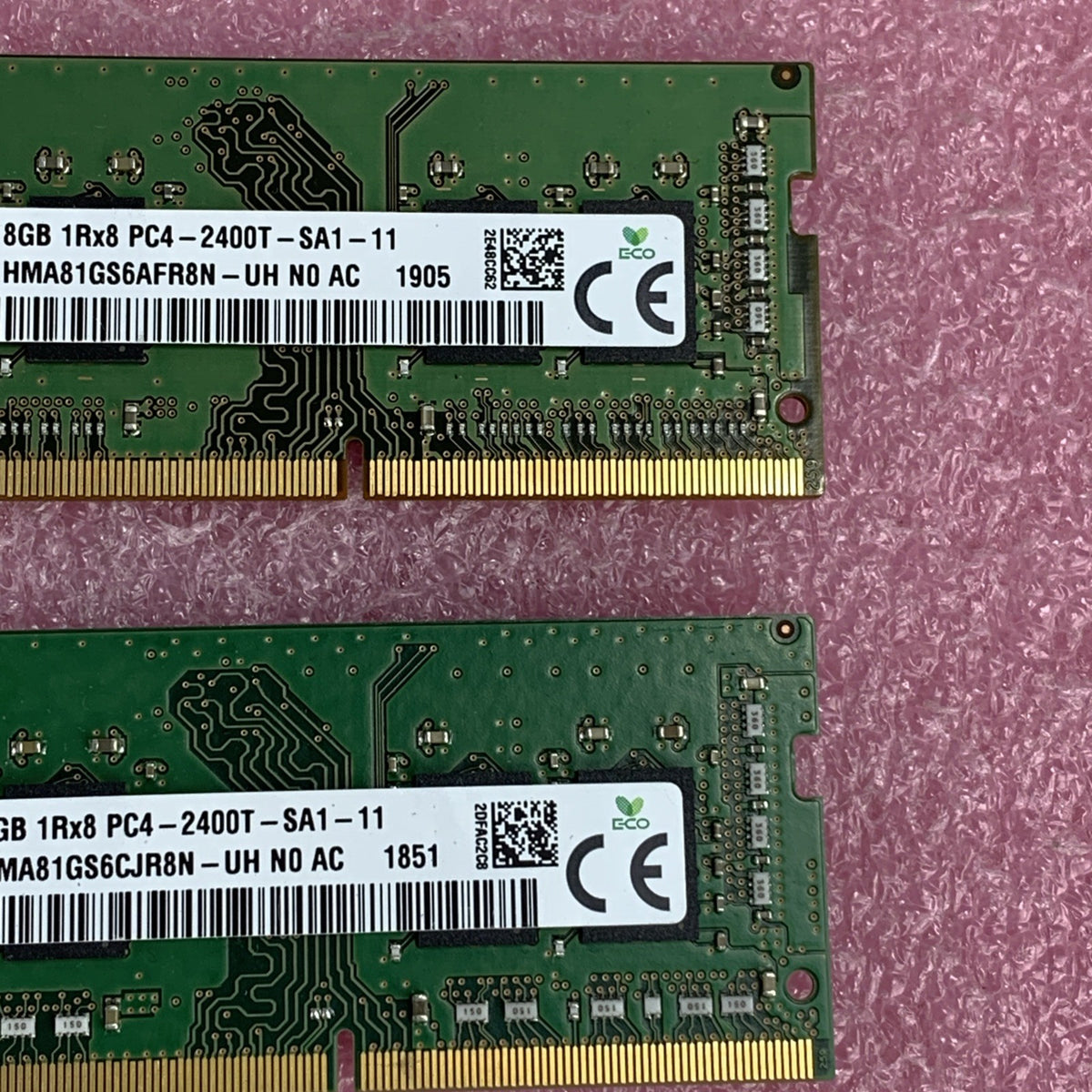 SK Hynix 8GB DDR4 PC4-2400T Laptop RAM HMA81GSAFR8N-UH - Lot of 2 - Tested3