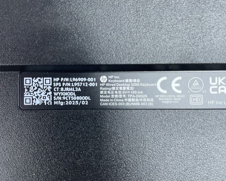 HP Black Slim Wired USB Keyboard US L96909 - 001 Lot of 10